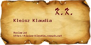 Kleisz Klaudia névjegykártya