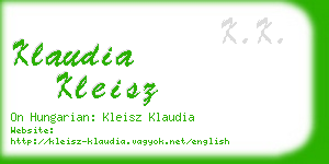klaudia kleisz business card